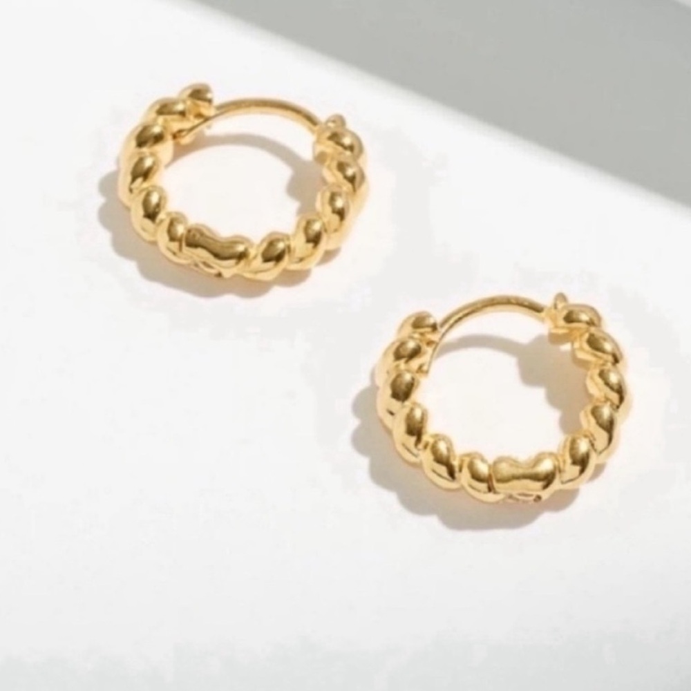 New! 18K Gold Plated Puffy Huggie Hoop Earrings (2011)